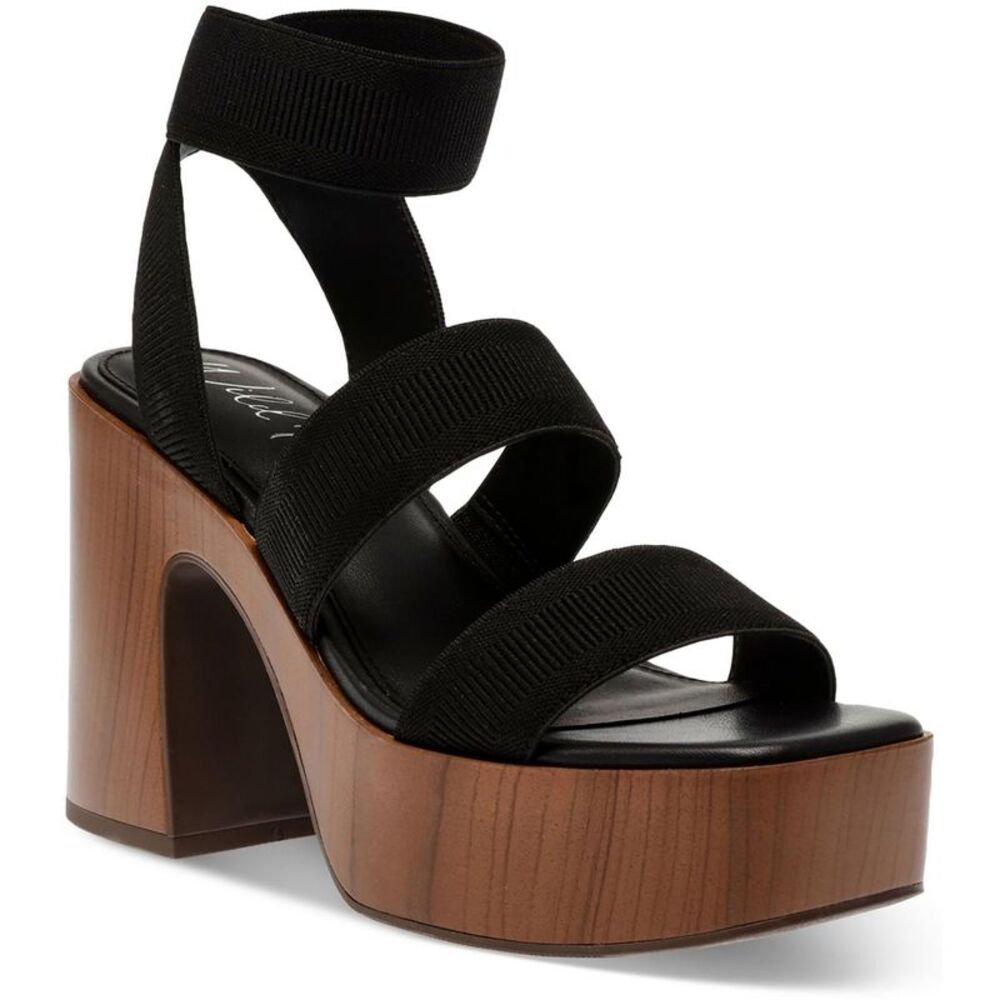 🔥Wild Pair  Womens Scarlitt Black Faux Leather Ankle Strap Pumps Shoes NWT